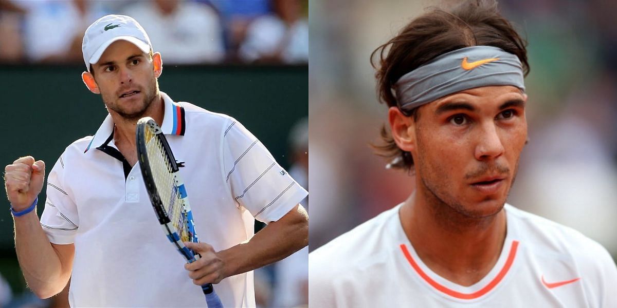 Andy Roddick (L) and Rafael Nadal