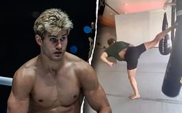 Sage Northcutt with a picture-perfect execution of a spinning head kick
