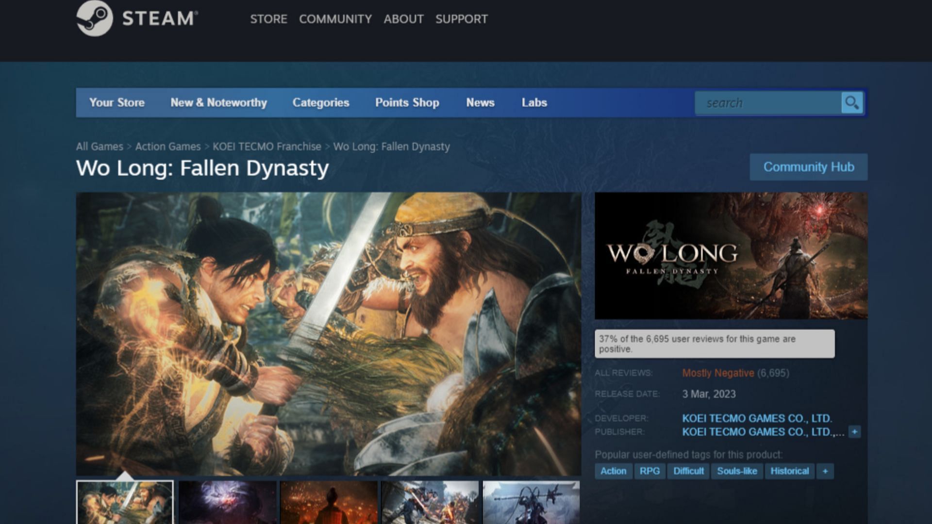 Why Wo Long: Fallen Dynasty has Mostly Negative reviews on Steam