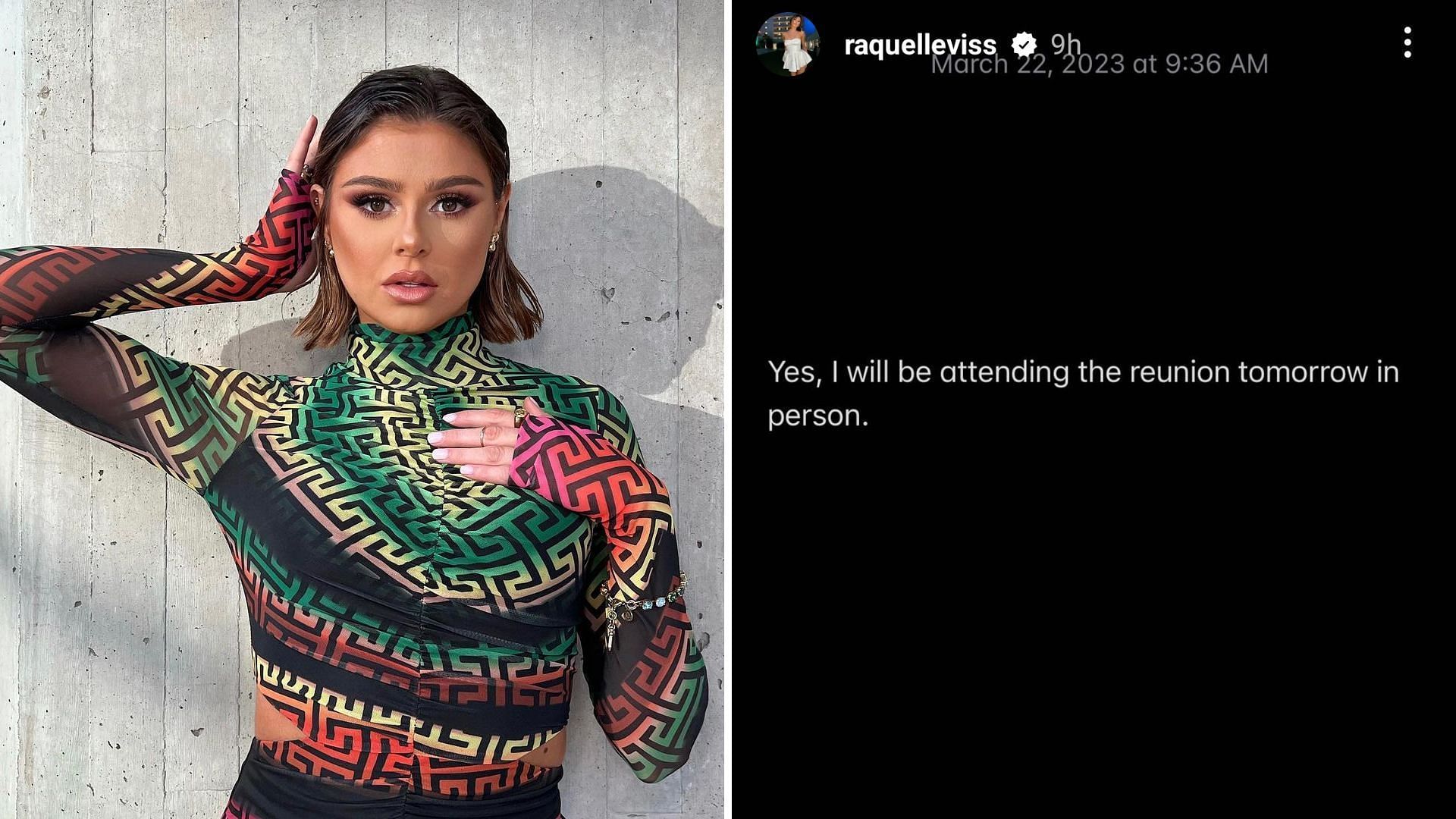 Raquel Leviss confirms attending the Vanderpump Rules reunion (Image via raquelleviss/Instagram)