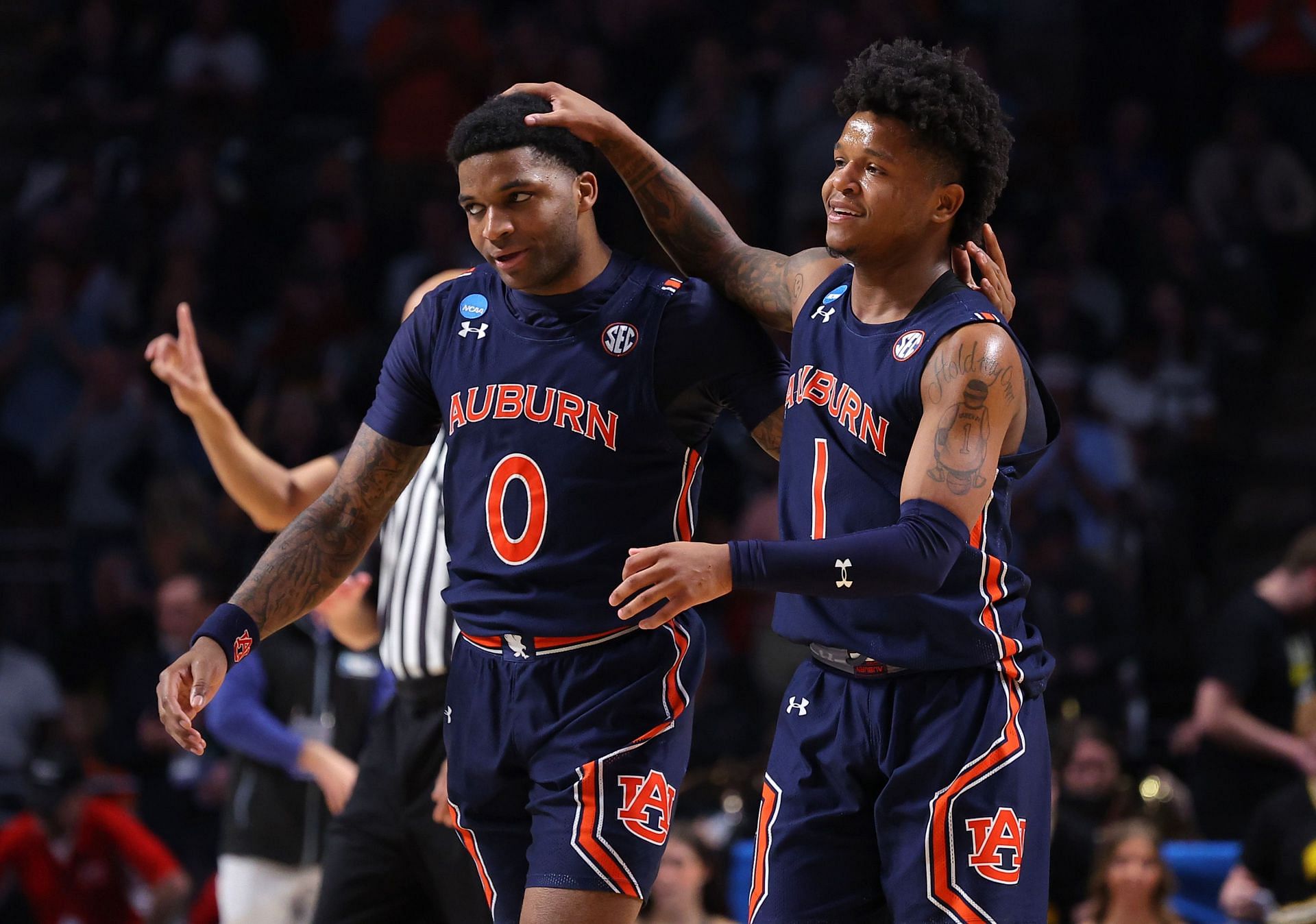 K.D. Johnson and Wendell Green Jr. of the Auburn Tigers