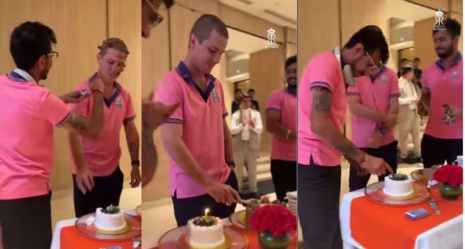 IPL 2023 : राजस्थान रॉयल्स के खिलाड़ियों ने मजेदार अंदाज में मनाया एडम जाम्पा का जन्मदिन, चहल ने की मस्ती