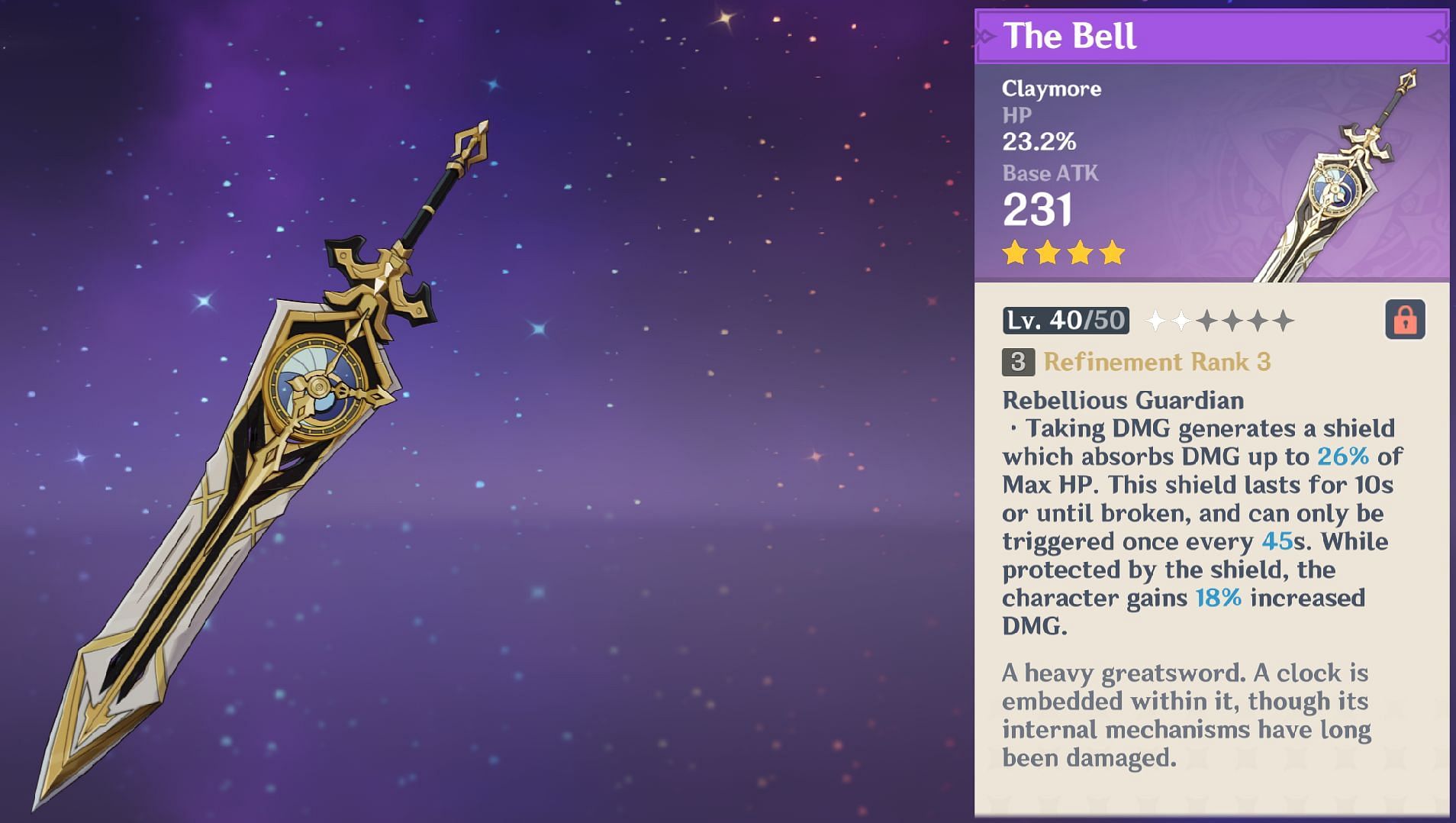 The Bell is a 4-star Claymore (Image via HoYoverse)