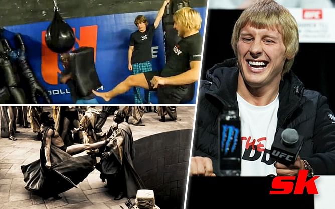 WATCH: Paddy Pimblett accidentally drops a little person with front kick while enacting 'This is Sparta' scene