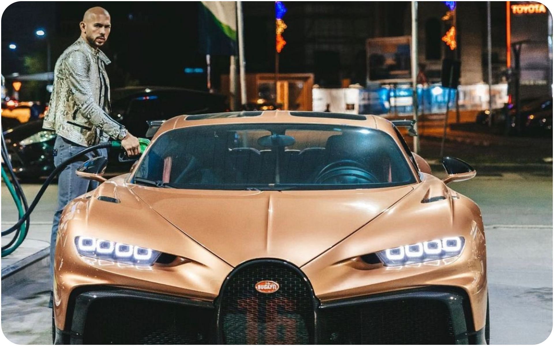 Andrew Tate with his Bugatti 