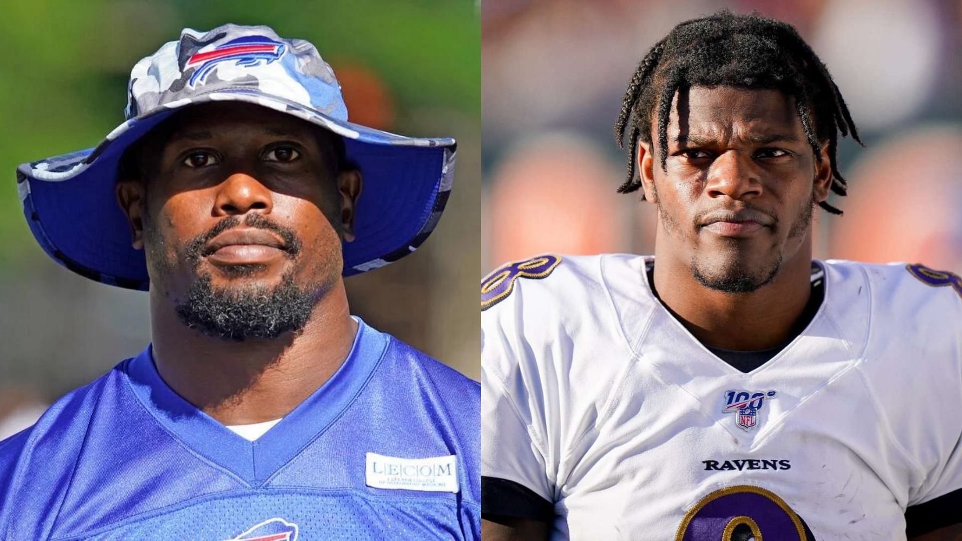 Bills linebacker Von Miller (l) on Ravens QB Lamar Jackson (r) and his contract situation