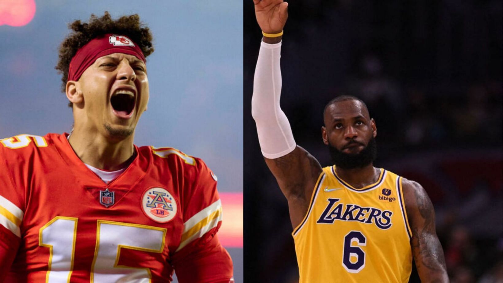 LeBron and Mahomes shared a moment during the Lakers game