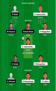 SL-U19 vs AF-U19 Dream11 Prediction, Match 6, Grand League Team