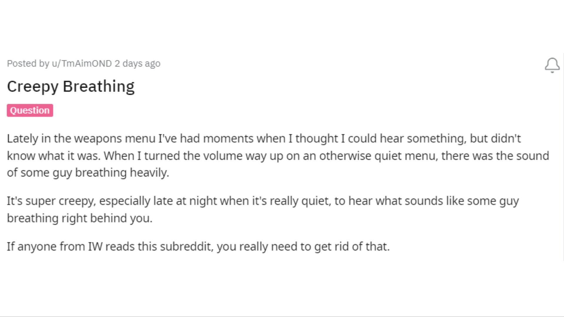 Community post about the weird sound in Modern Warfare 2 and Warzone 2 (Image via Reddit)