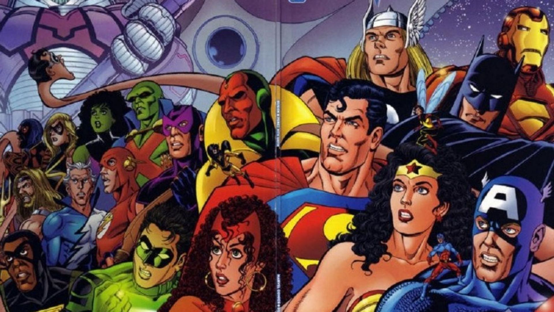 Avengers/JLA: two teams, one epic crossover adventure (Image via DC and Marvel Comics)