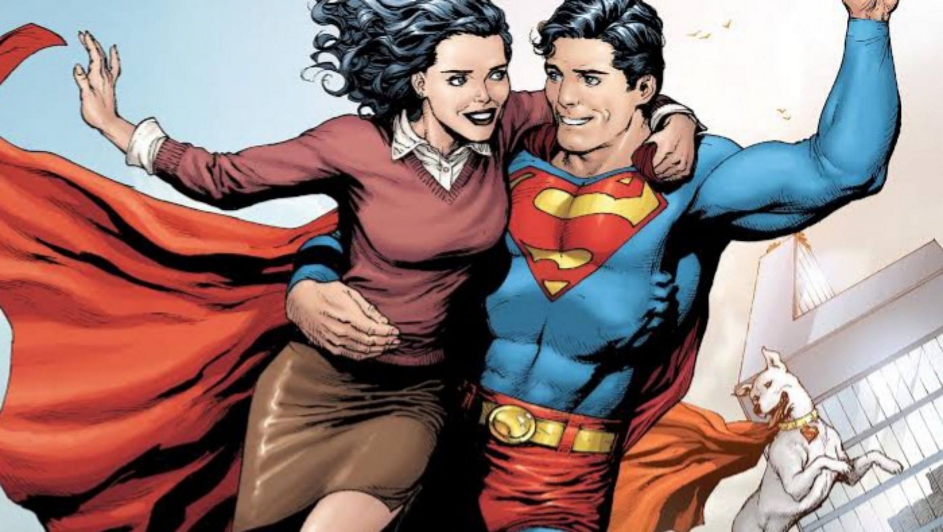 Superman taking a flight with Lois Lane in the comic books (Image via DC Comics)