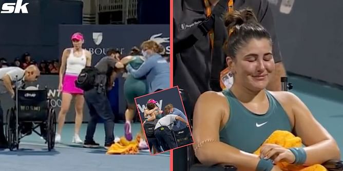 Watch: Bianca Andreescu leaves court in a wheelchair after horrific injury at Miami Open 2023