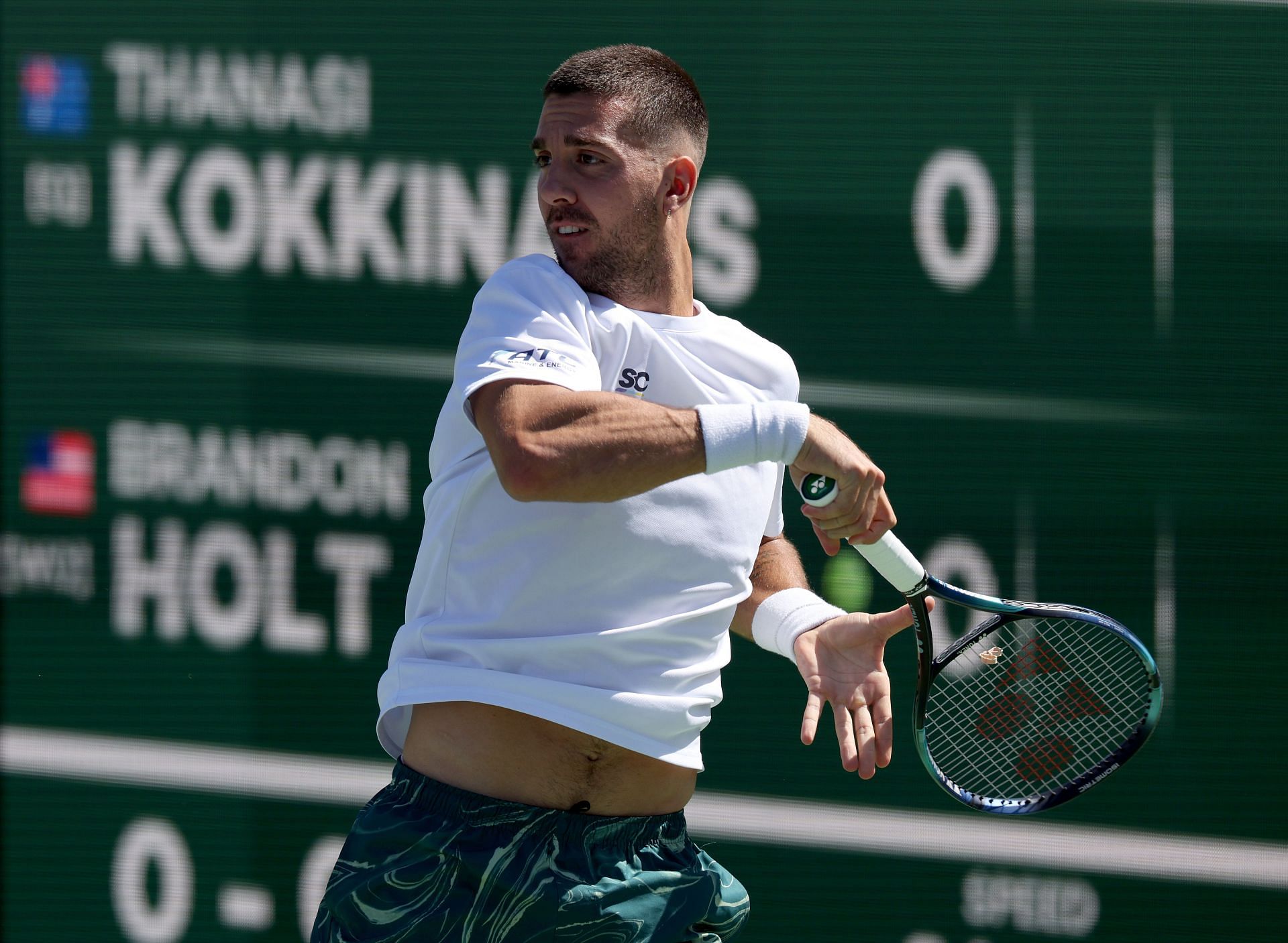 Thanasi Kokkinakis at the 2023 BNP Paribas Open.