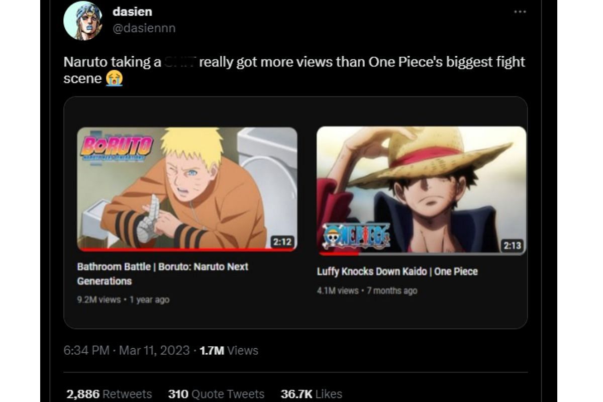 Another tweet sparked debate among the fandoms of Boruto and One Piece(Image via Twitter/dasiennn)