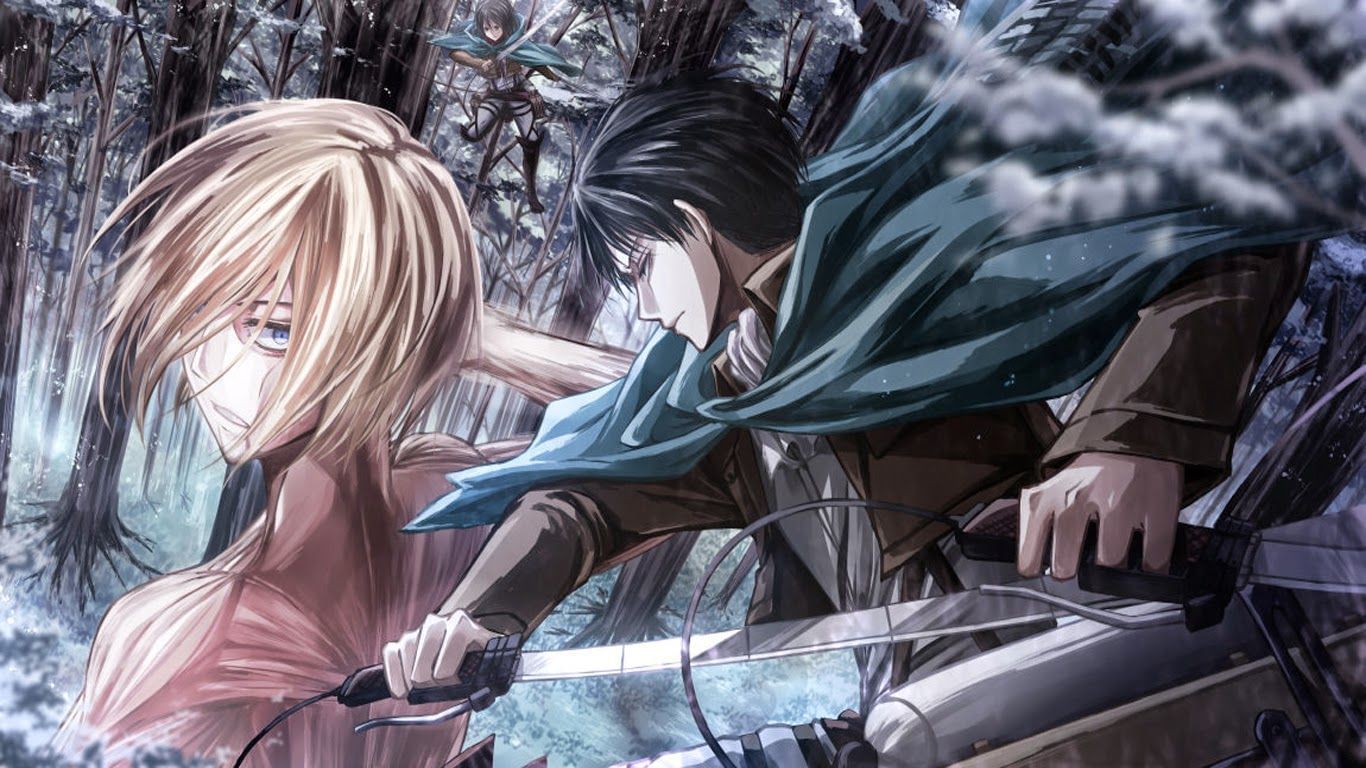 Levi&#039;s Fight Against the Female Titan (Image via Wit studios)