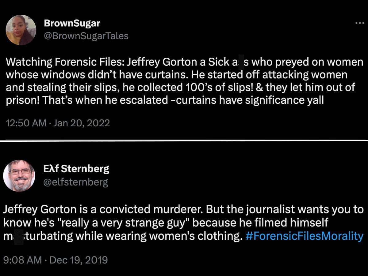 Jeffrey Wayne Gorton was convicted in the killings of two women (Image via @BrownSugarTales, @elfsternberg/Twitter)