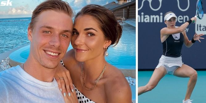 Denis Shapovalov seen cheering in the stands as girlfriend Mirjam Bjorklund makes main draw breakthrough at Miami Open 2023