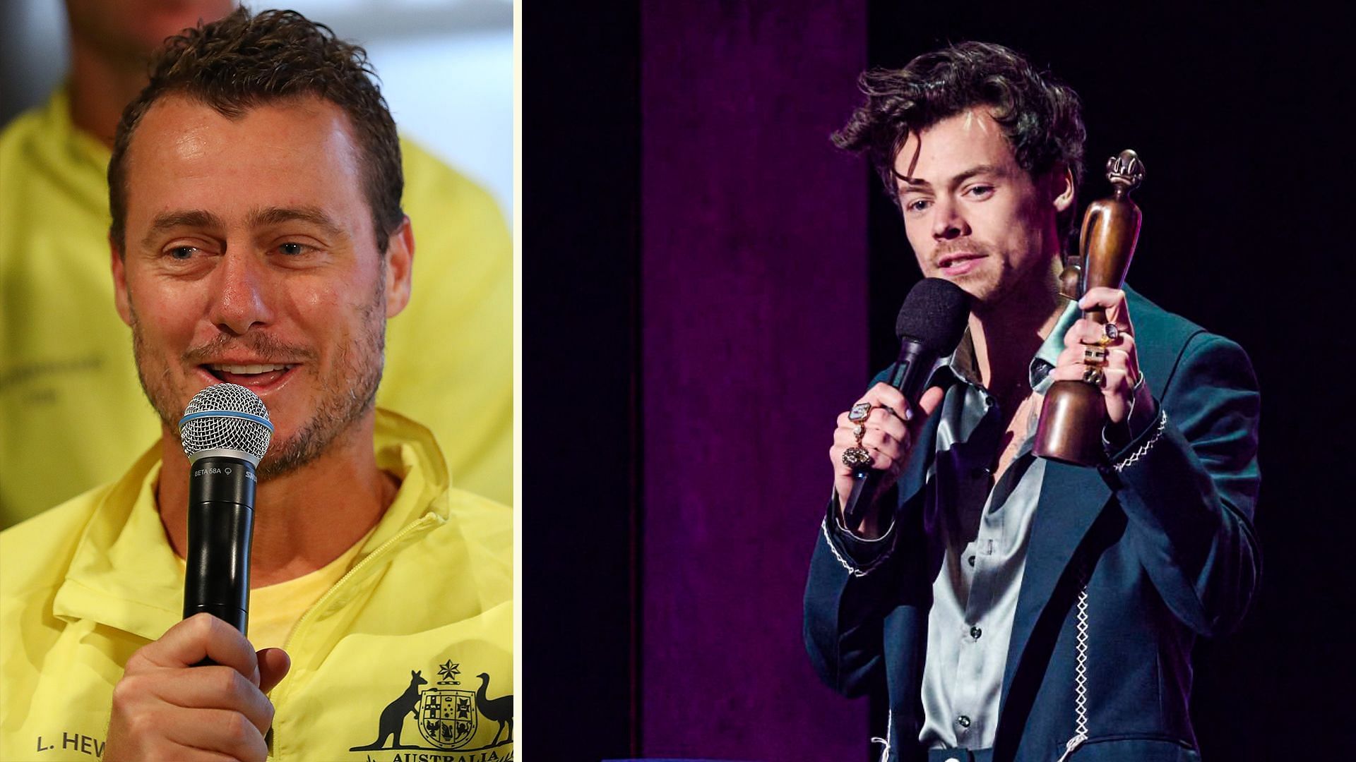 Lleyton Hewitt (L) and Harry Styles (R)