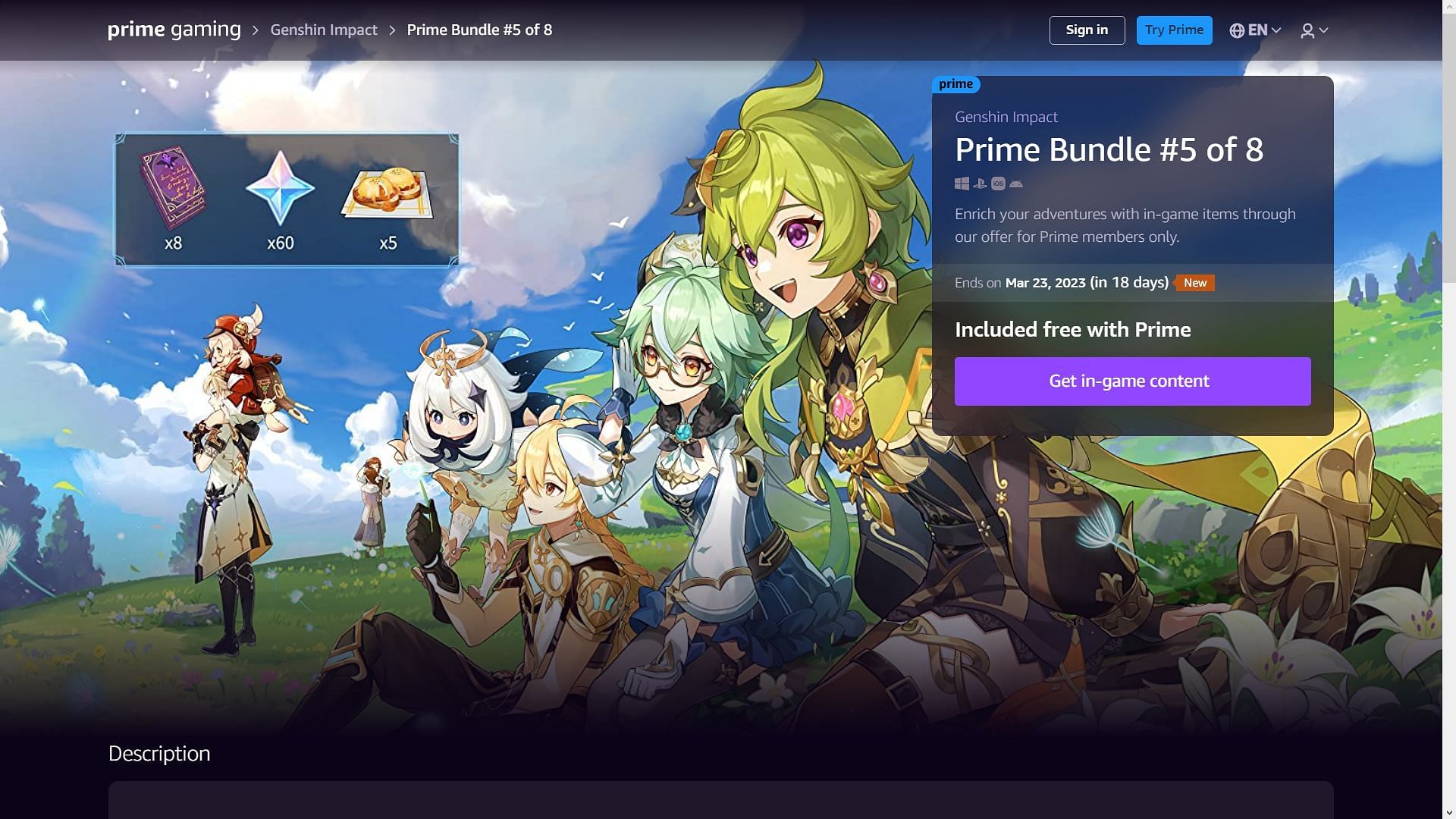 Free Primos? Genshin Impact Prime Gaming Bundle just reloaded. Get it