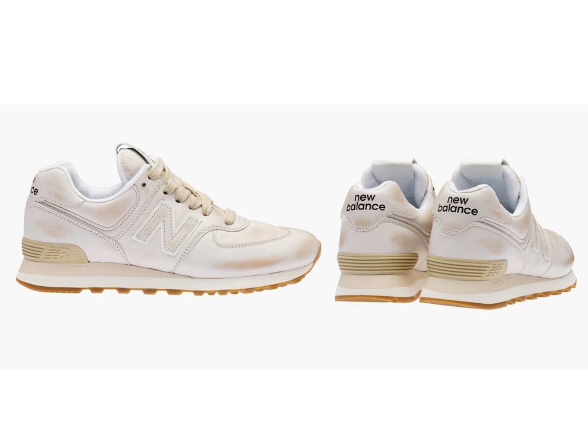 New Balance 574 x Miu Miu Vintage-effect Nappa (Image via Miu Miu)