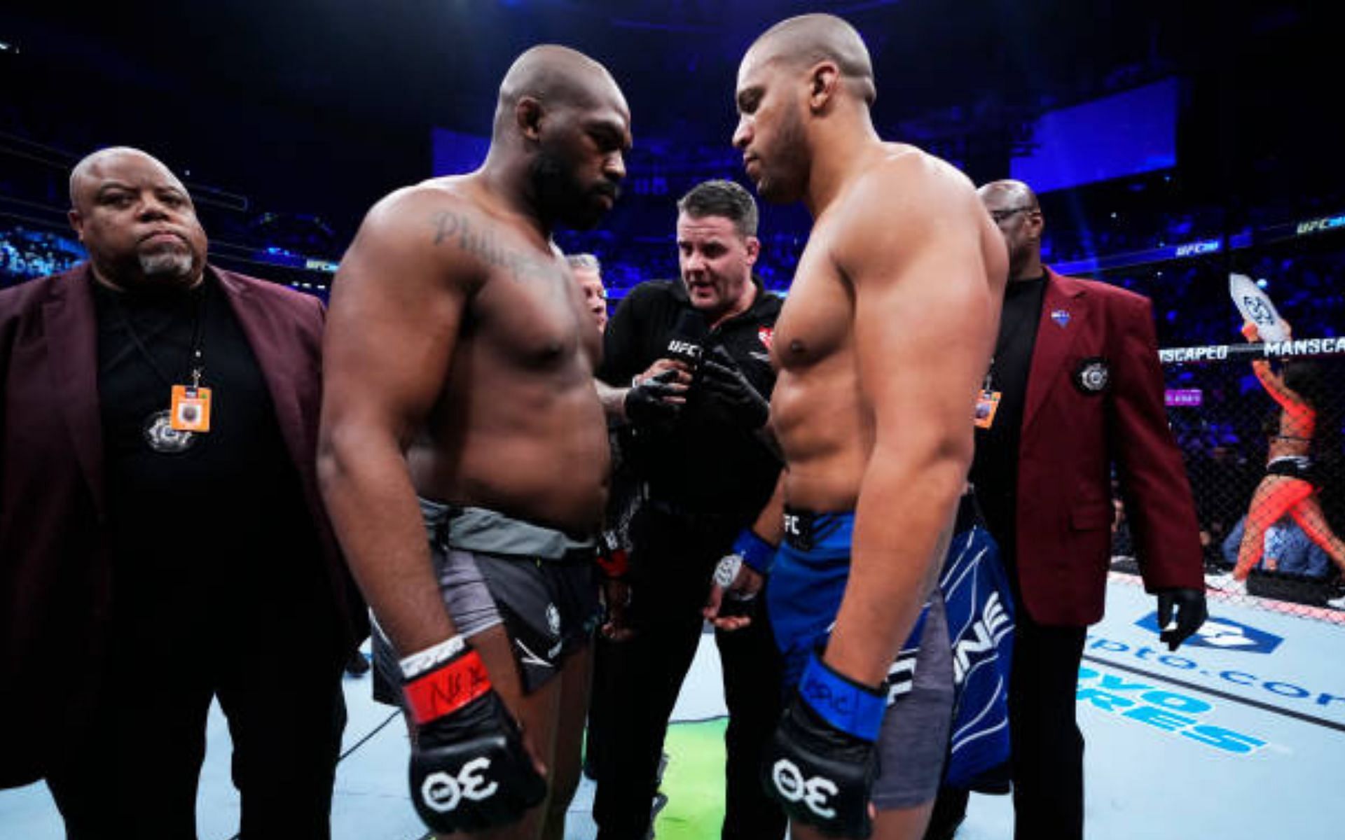 Jon Jones (left) and Ciryl Gane (right)