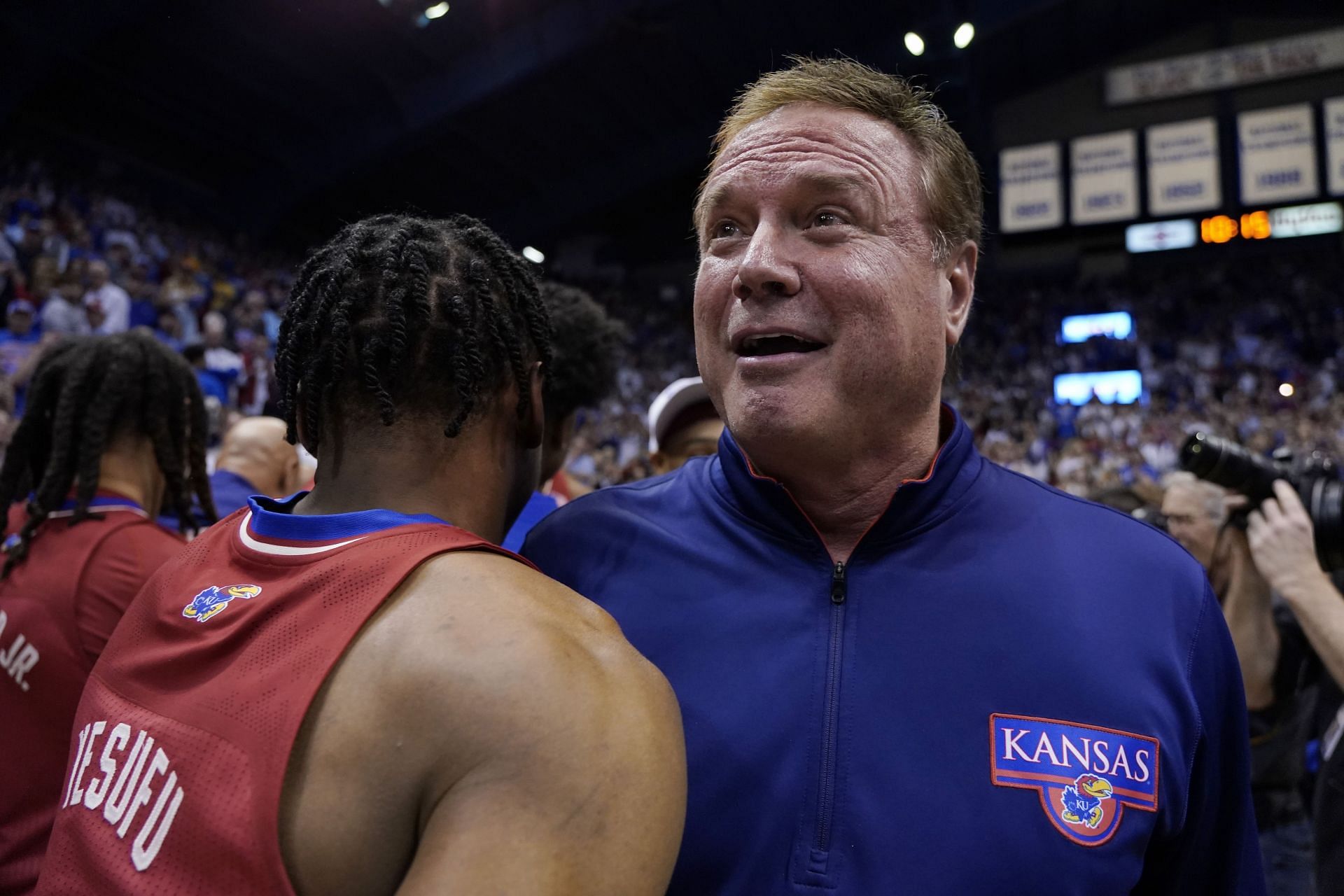 Many Jayhawks fans are wondering if Bill Self is coaching today (Image via Getty Images)