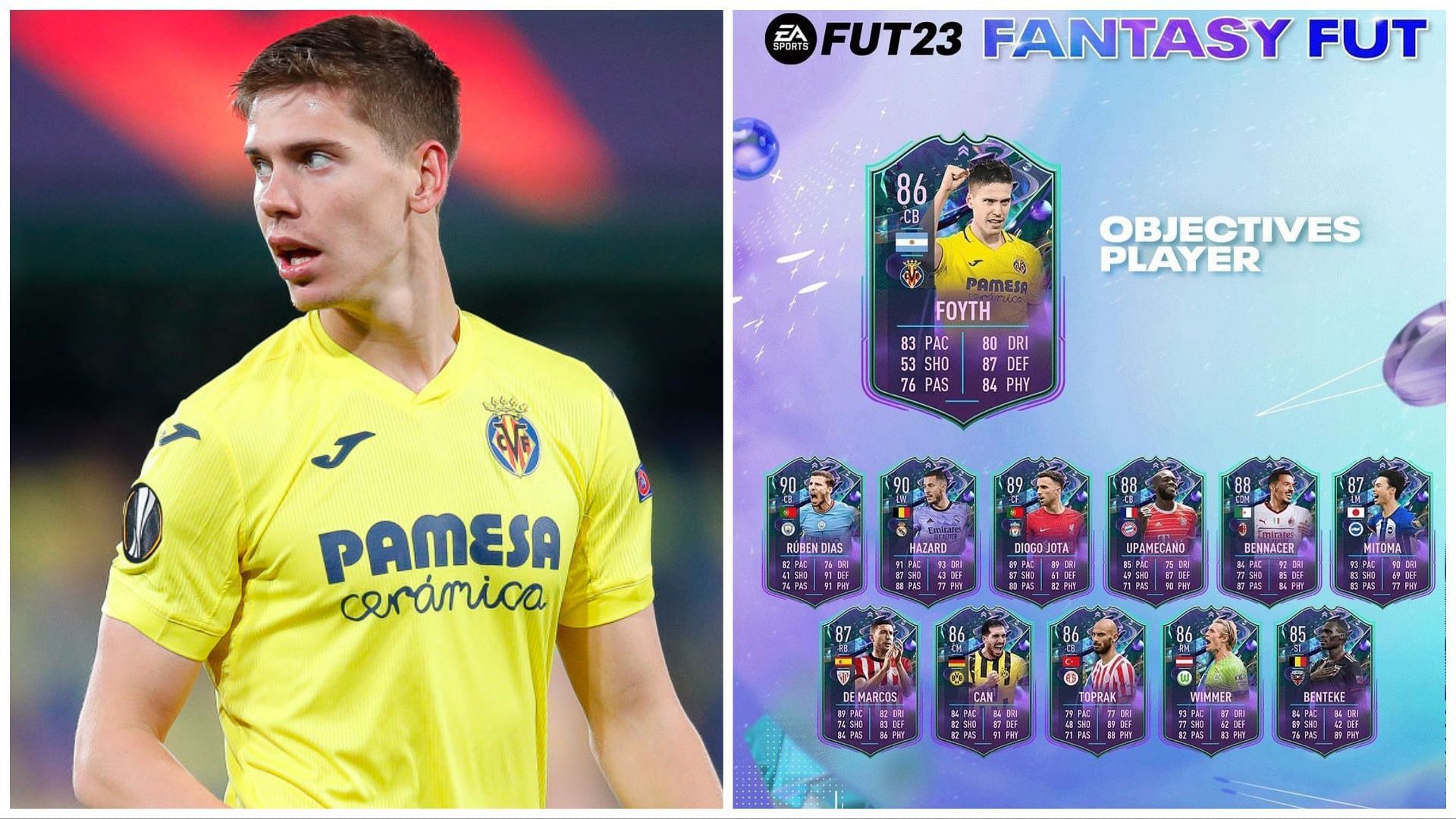 Fantasy FUT Juan Foyth is now available as an objective (Images via Getty and EA Sports)