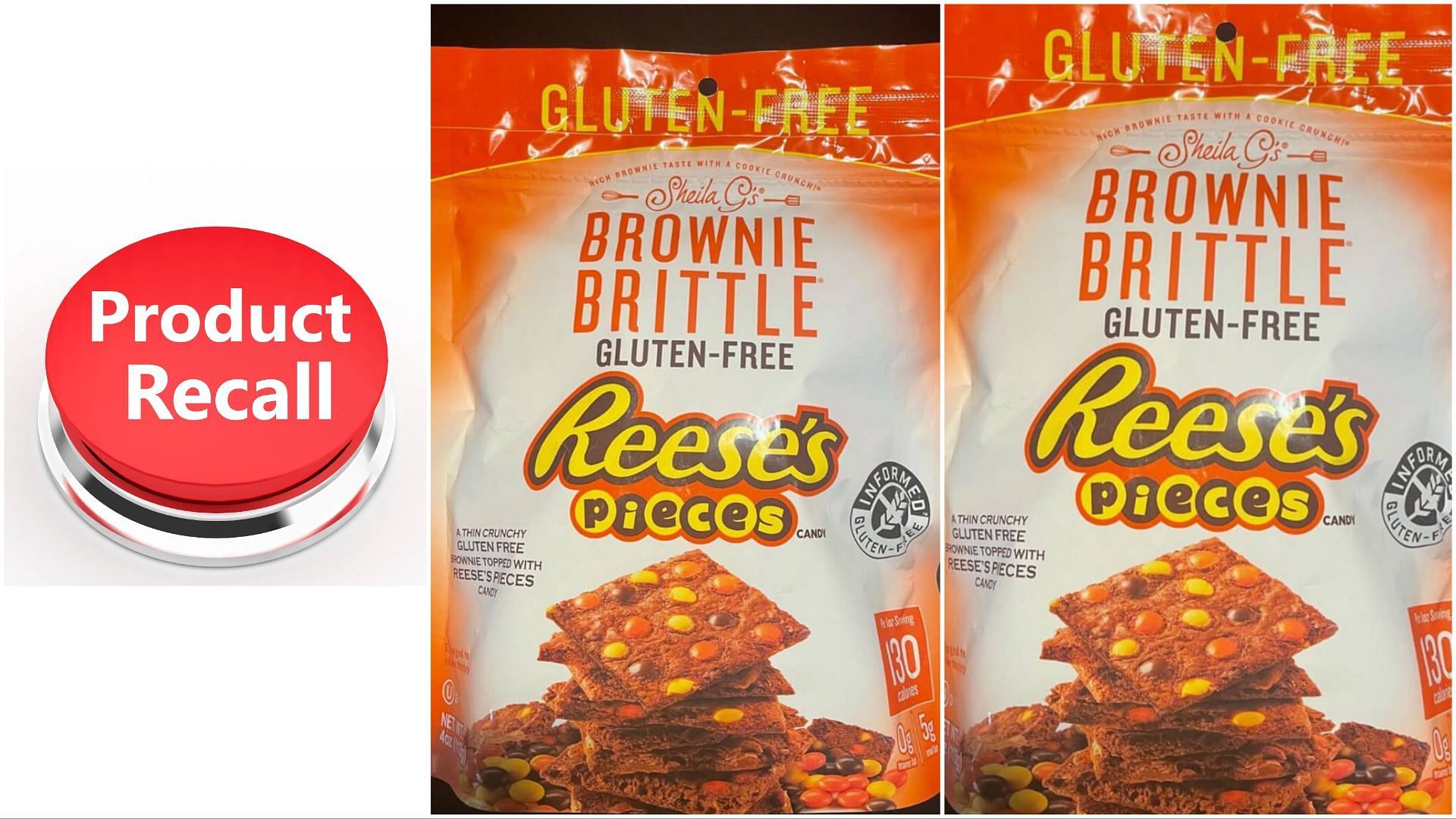 Second Nature Brands issued a recall for Gluten Free Reese&rsquo;s Pieces Brownie Brittle over undeclared wheat concerns (Image via FDA/Second Nature Brands)