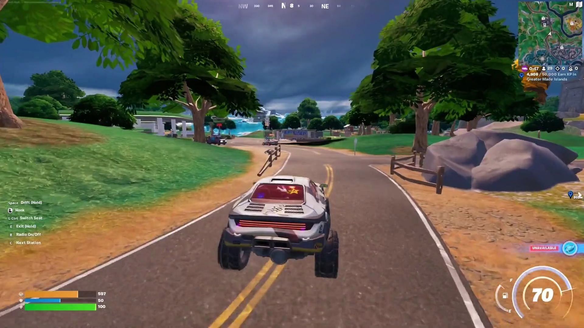 The new Fortnite vehicle is perfect for drifting (Image via Epic Games)