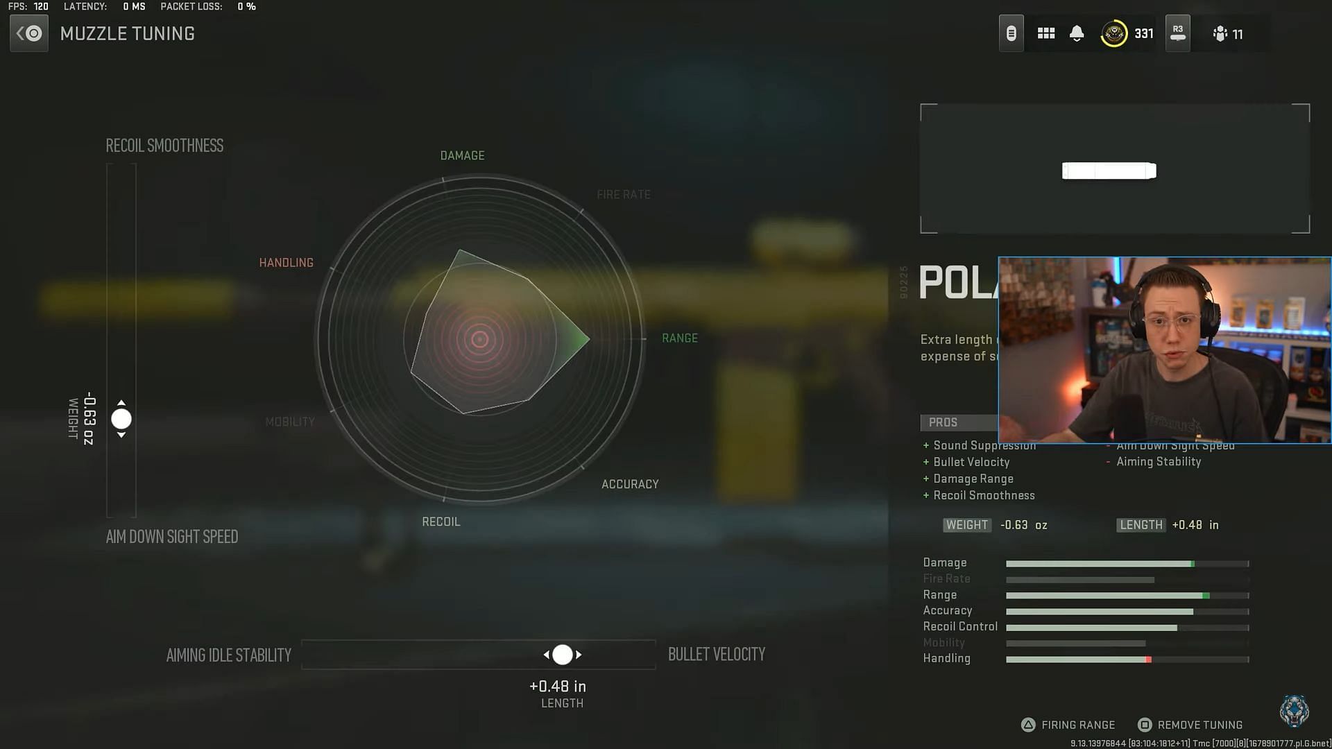 Tunings for the Polarfire-S (Image via Activision and YouTube/WhosImmortal)