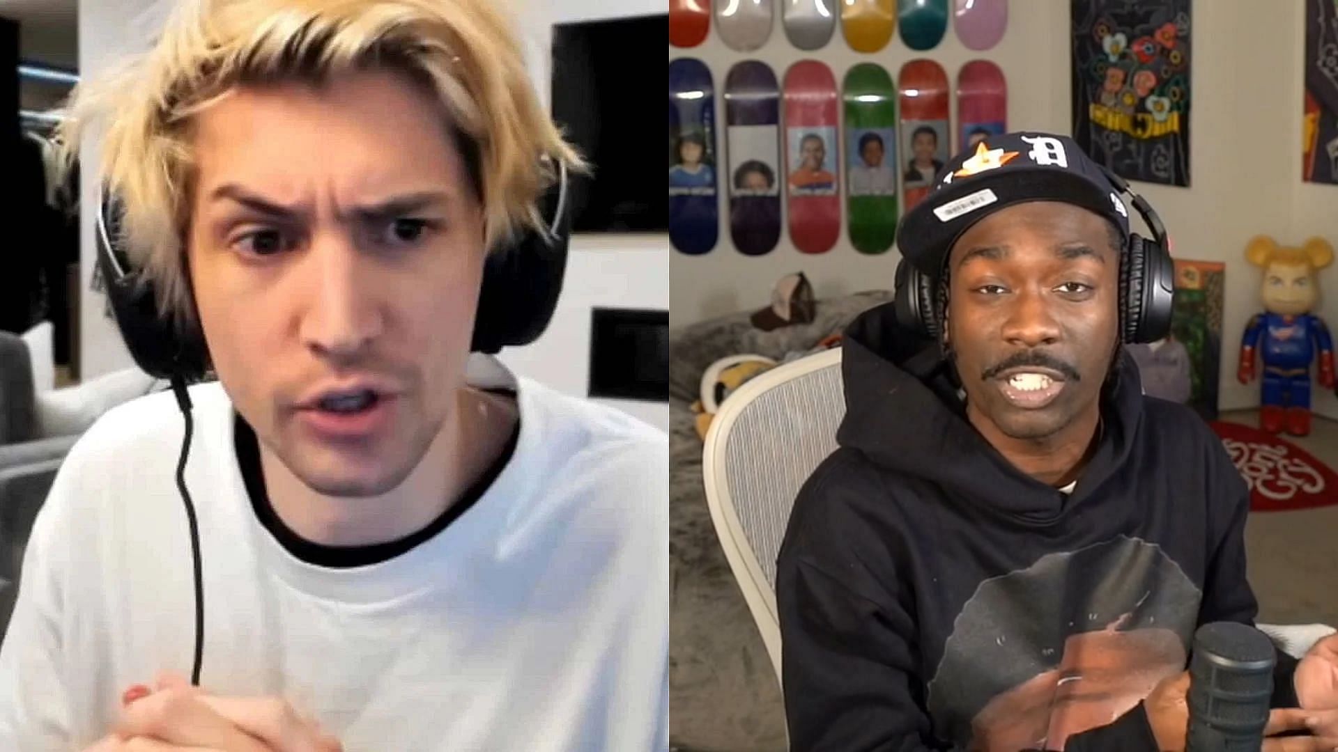xQc claims BruceDropEmOff was not banned for spam reports (Image via Sportskeeda)