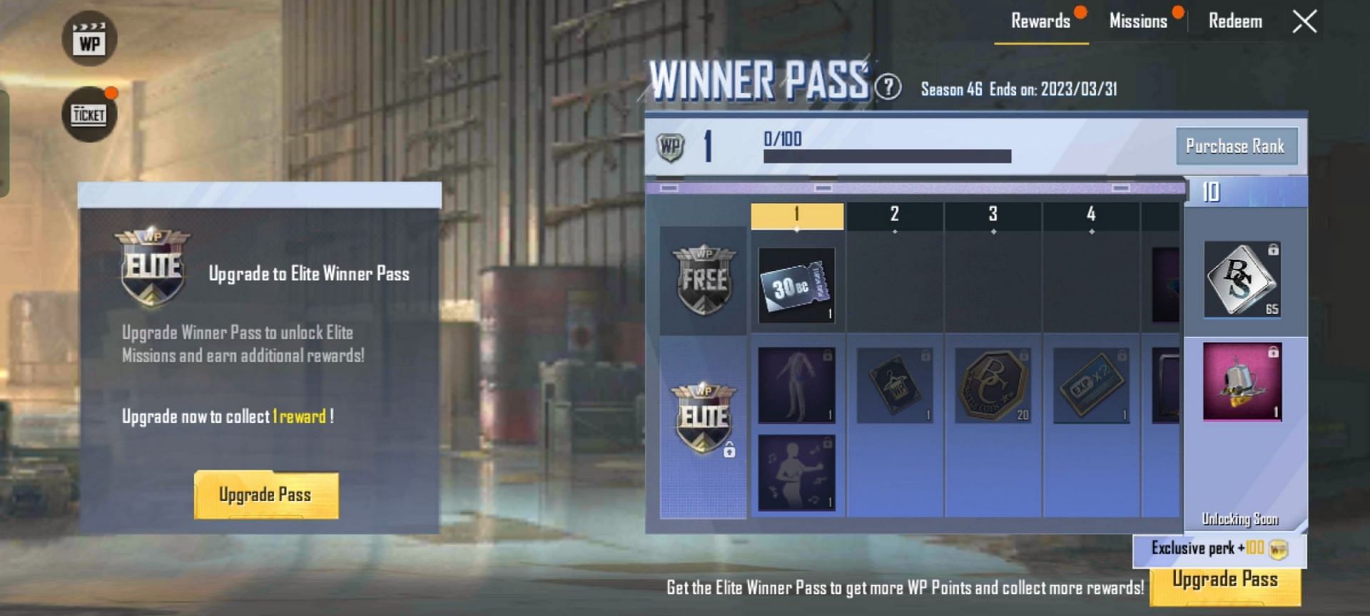 The rewards in the Winner Pass (Image via Tencent)