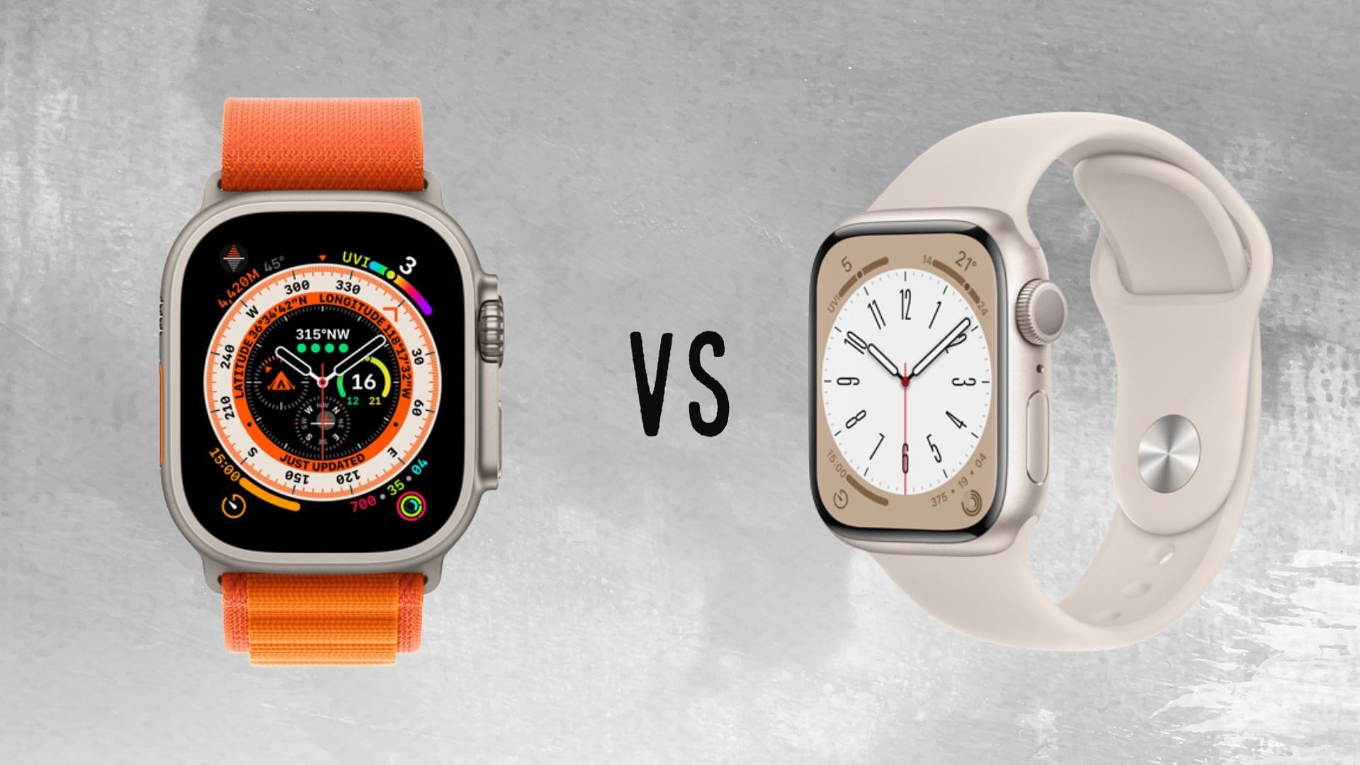 Apple Watch Ultra vs Apple Watch Series 8 (Image via Sportskeeda)