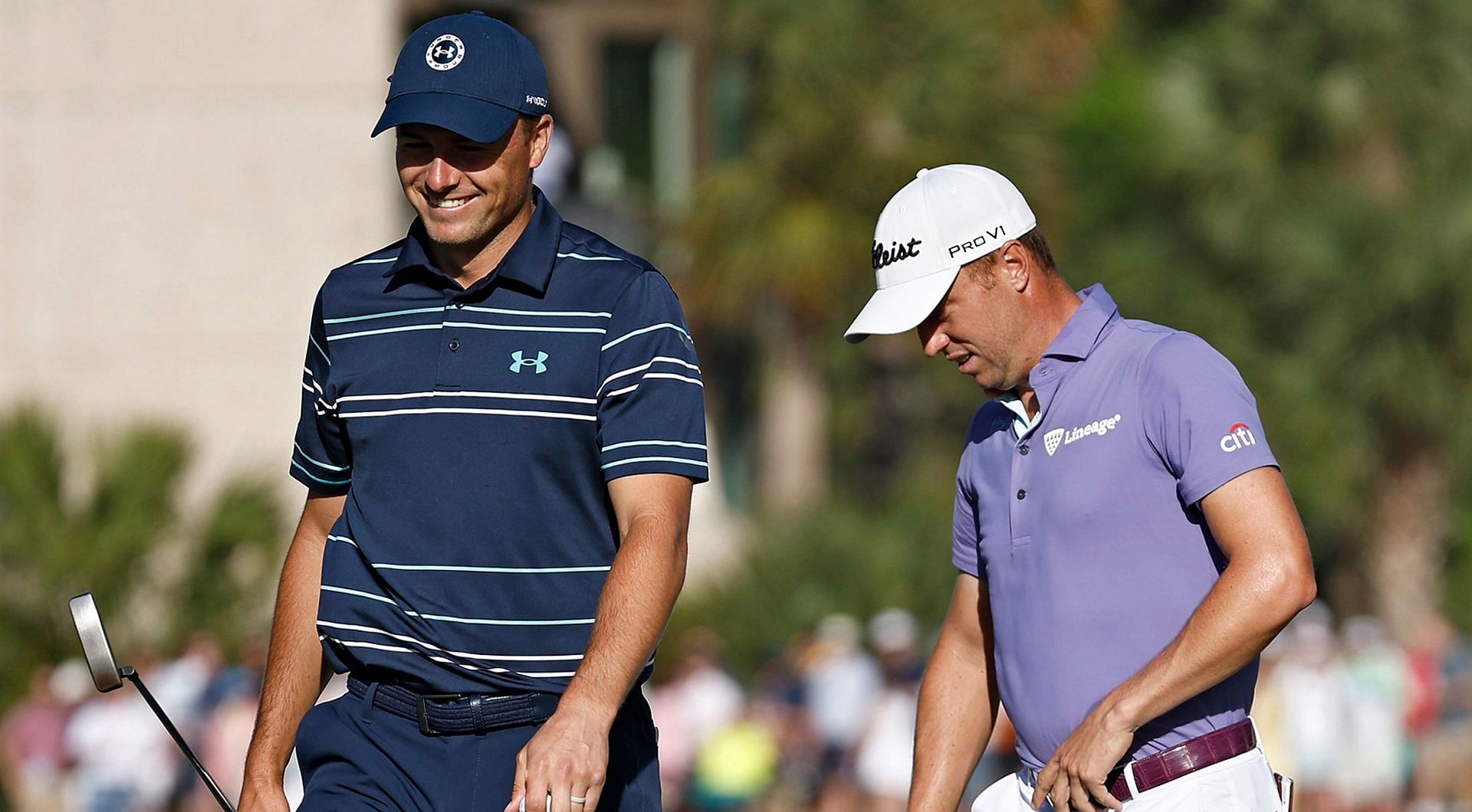 Did Justin Thomas throw a tee at Jordan Spieth at the Valspar Championship?