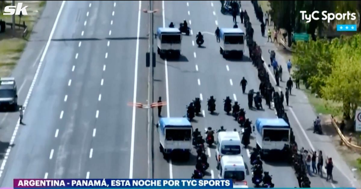 Argentina players traveling to El Monumental ahead of Panama showdown. (Photo: TyC Sports)