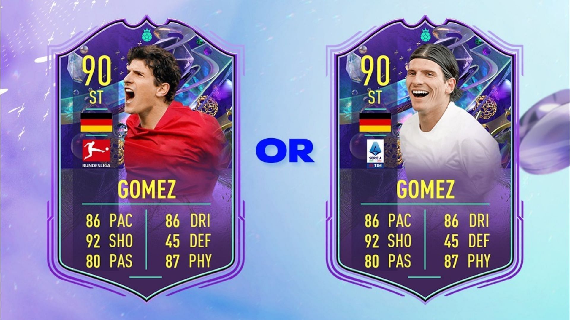 The Mario Gomez Fantasy FUT Player Pick SBC offers two great versions of the same footballer to FIFA 23 players (Image via EA Sports)