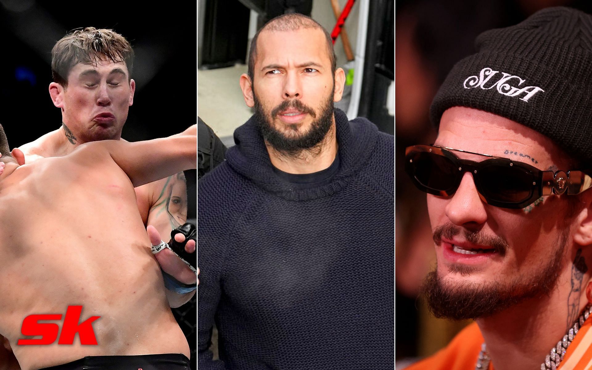 Darren Till (left), Andrew Tate (center - via @skysports.com), Sean O