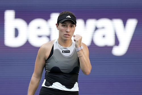 Jessica Pegula competes during the 2023 Miami Open.