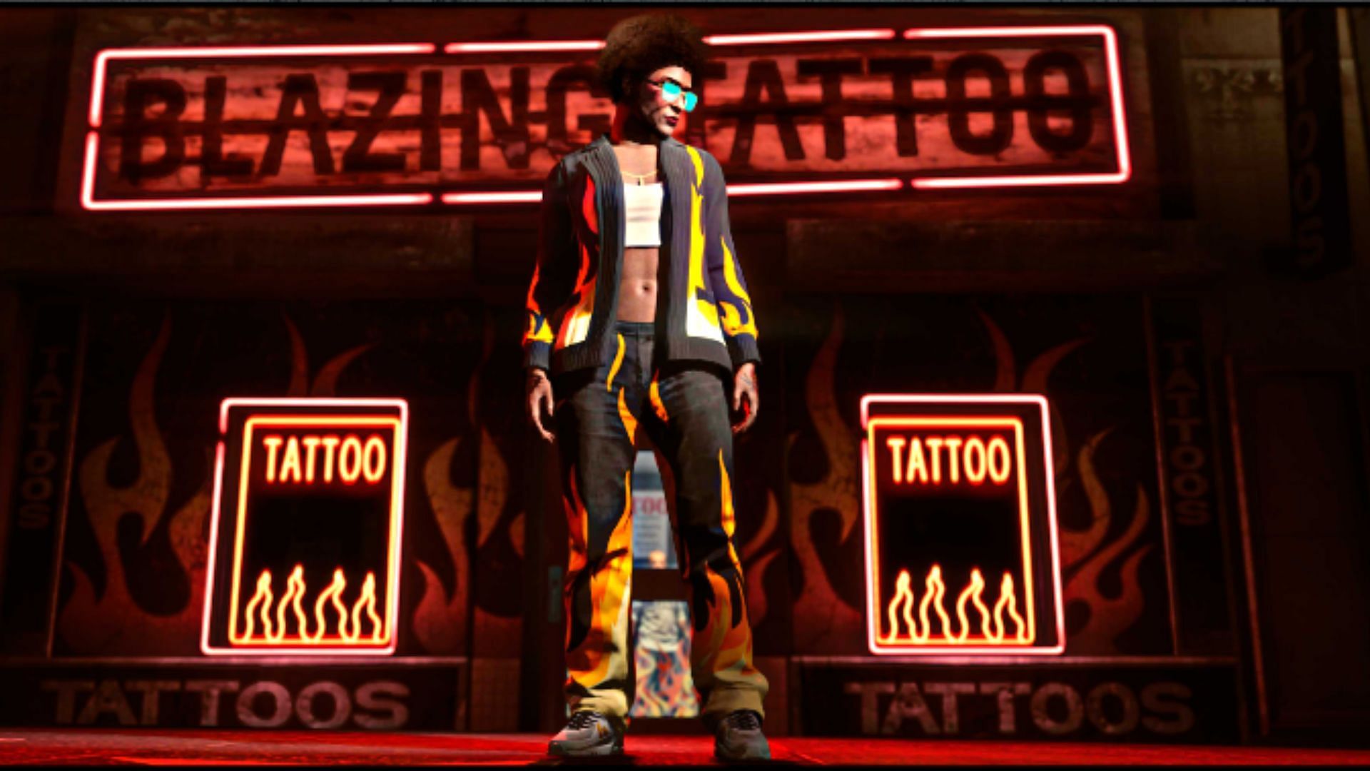 New cardigan and wide designer jeans (Image via Rockstar Games)