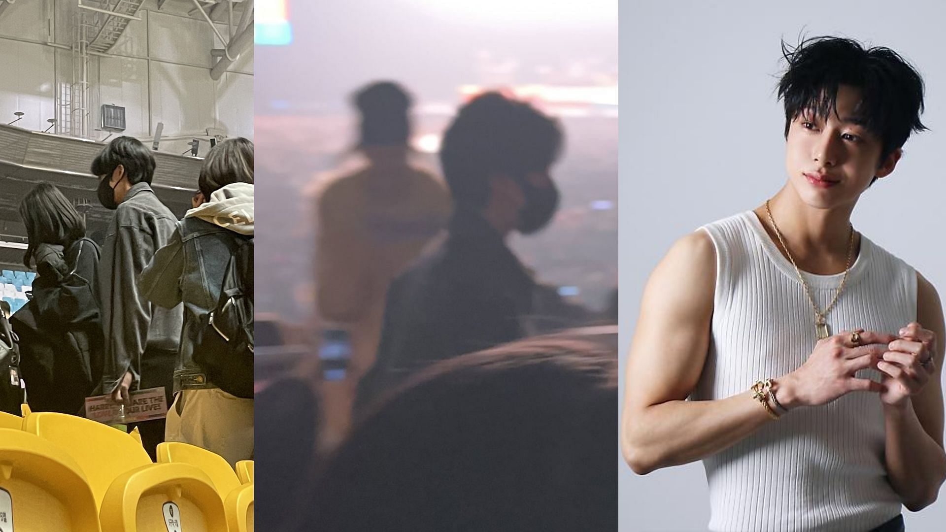 Fans of K-pop idol group MONSTA X spotted member Hyungwon (pictured extreme right) at the Seoul concert of Harry Styles, managing to snap a few pictures of his low-key appearance at the show. (Images via Twitter/ @margwonnie and @MonstaX___INA)