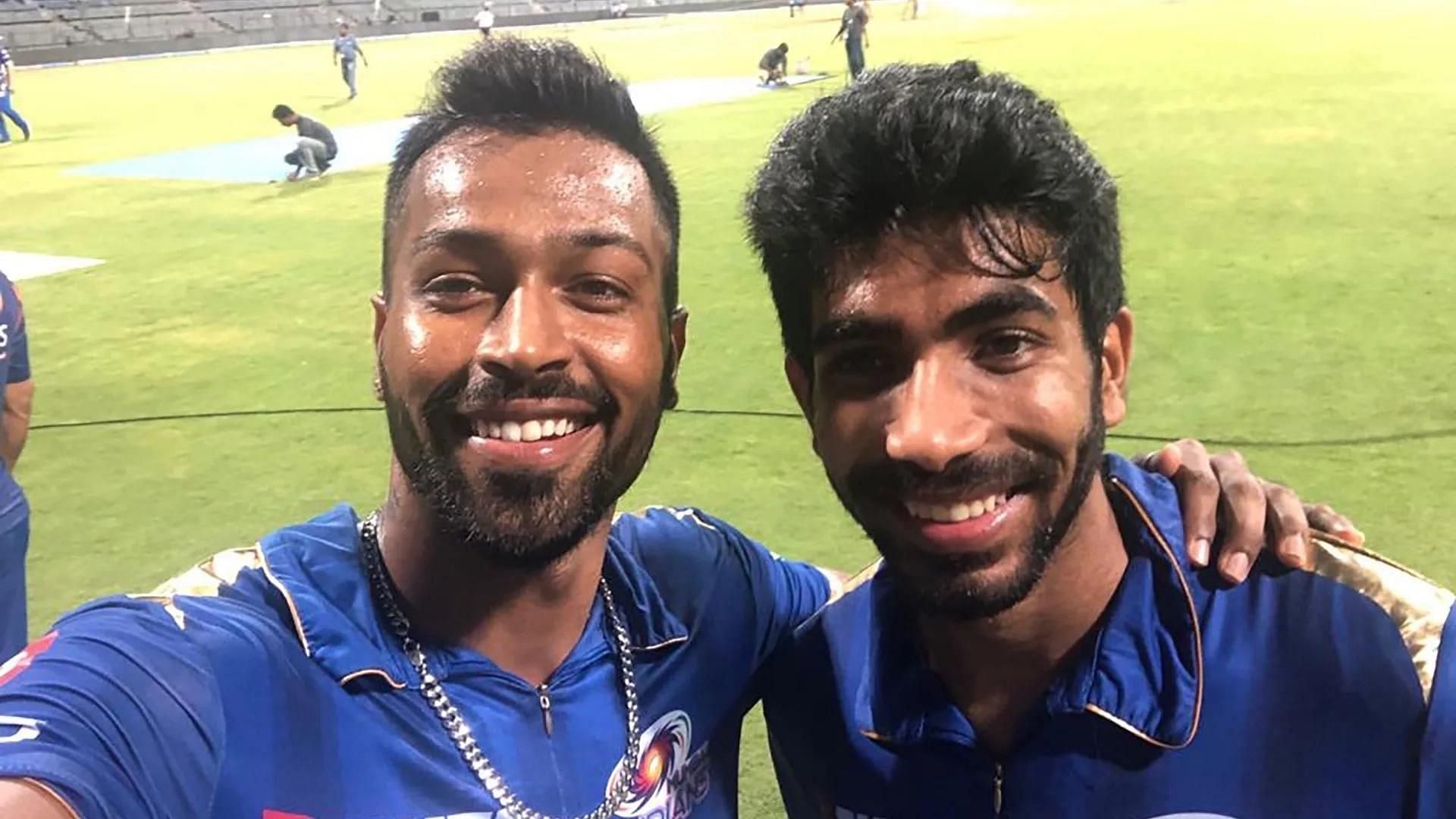 Hardik Pandya (L) and Jasprit Bumrah (P.C.:Mumbai Indians)