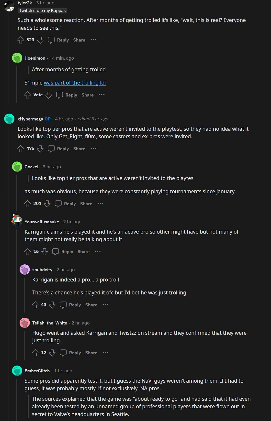 Redditors talking about the clip (Image via r/LivestreamFail)