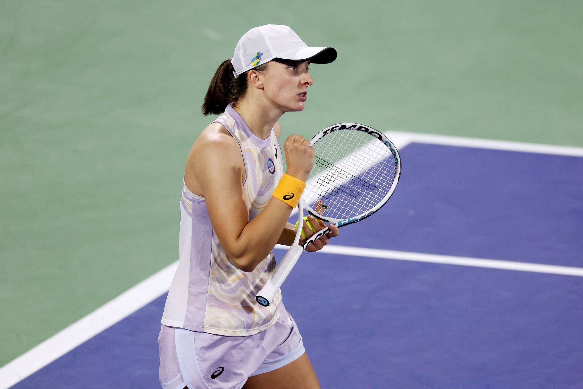 Iga Swiatek pictured at the 2023 Dubai Duty-Free Tennis Championships.