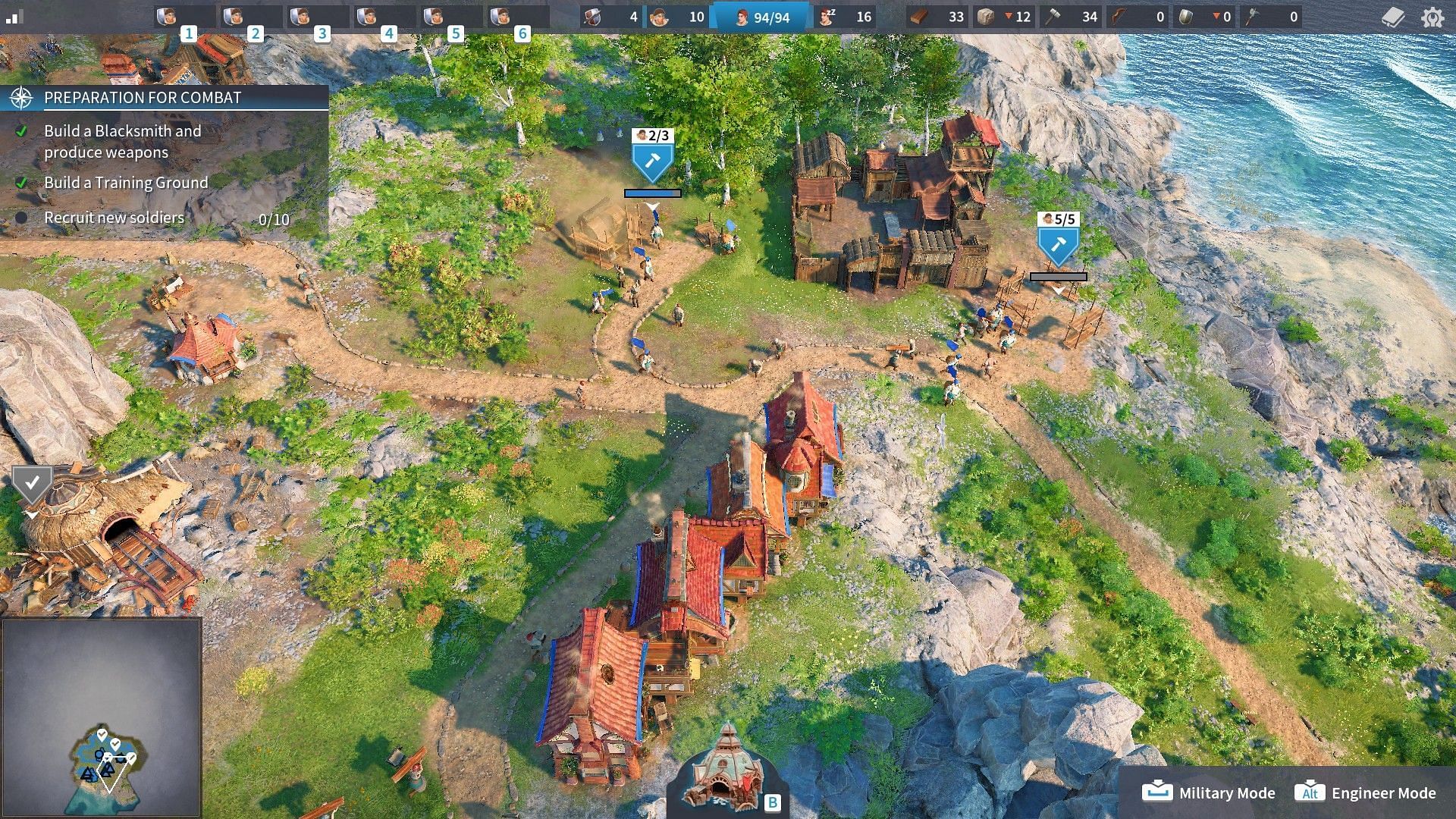Players govern the customization of their settlement (Screenshot from The Settlers: New Allies)