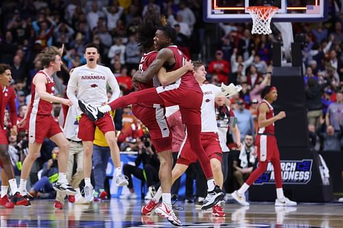 Arkansas advanced to the Sweet 16 round of March Madness 2023. (Image via Getty Images)