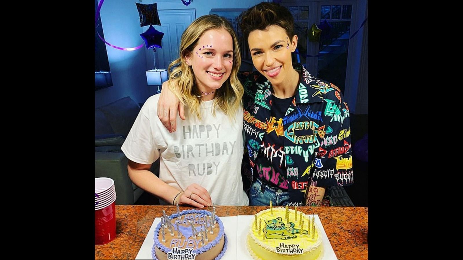 Elizabeth Lail and Ruby Rose celebrating the latter birthday in 2019. (Image via rubyrose/Instagram)