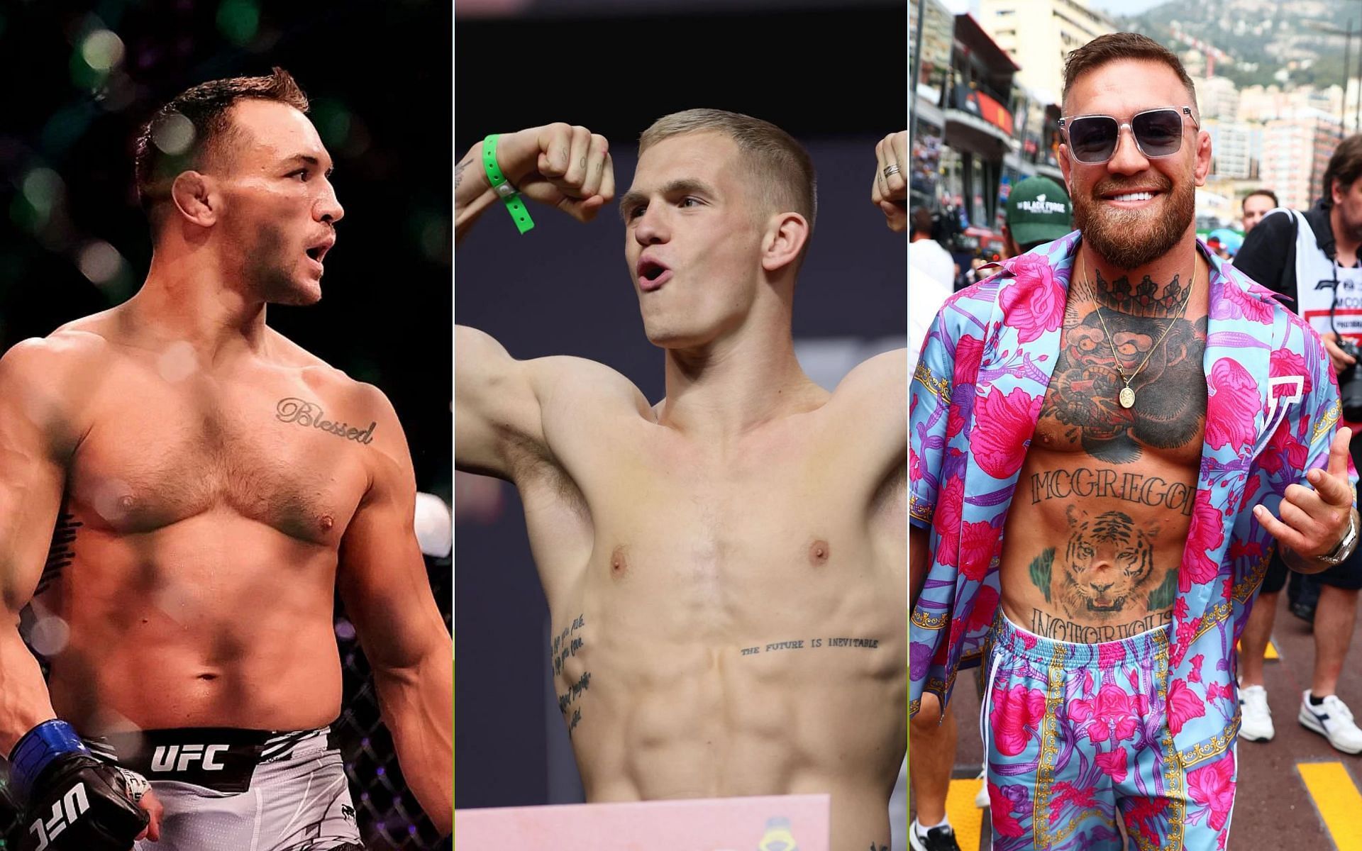 Michael Chandler (Left), Ian Garry (Middle), and Conor McGregor (Right)