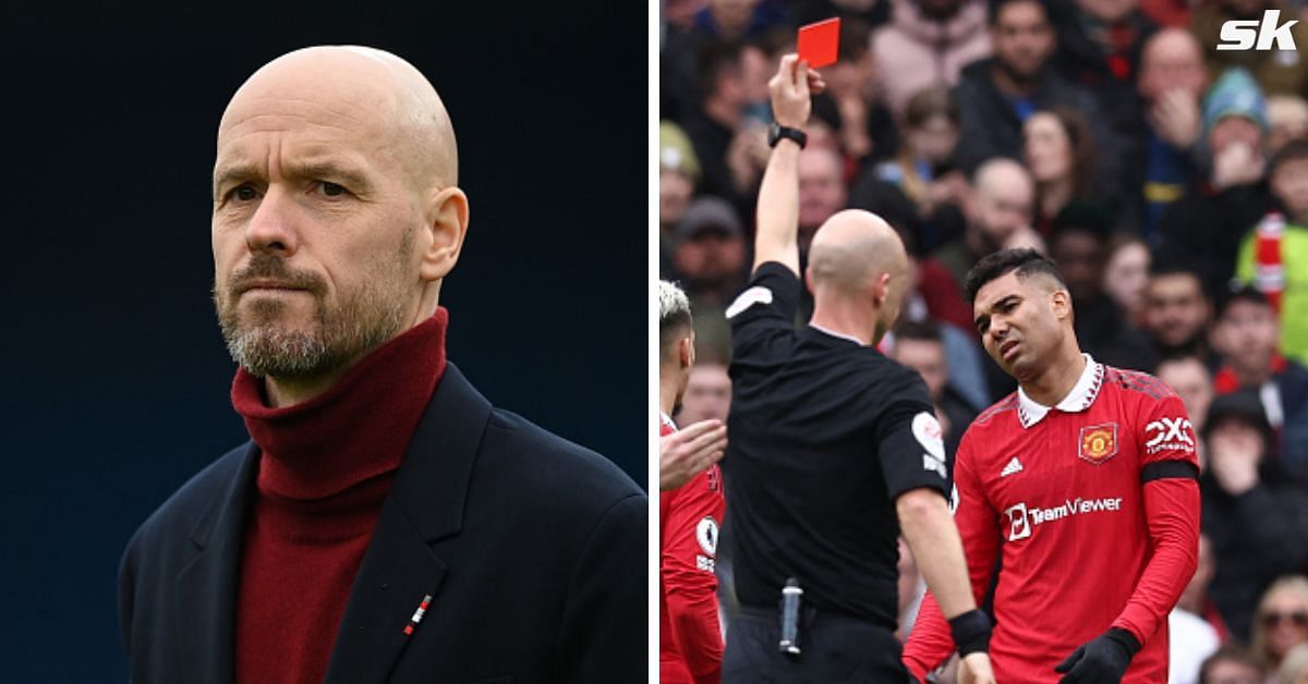 Erik ten Hag furious with referee Anthony Taylor.