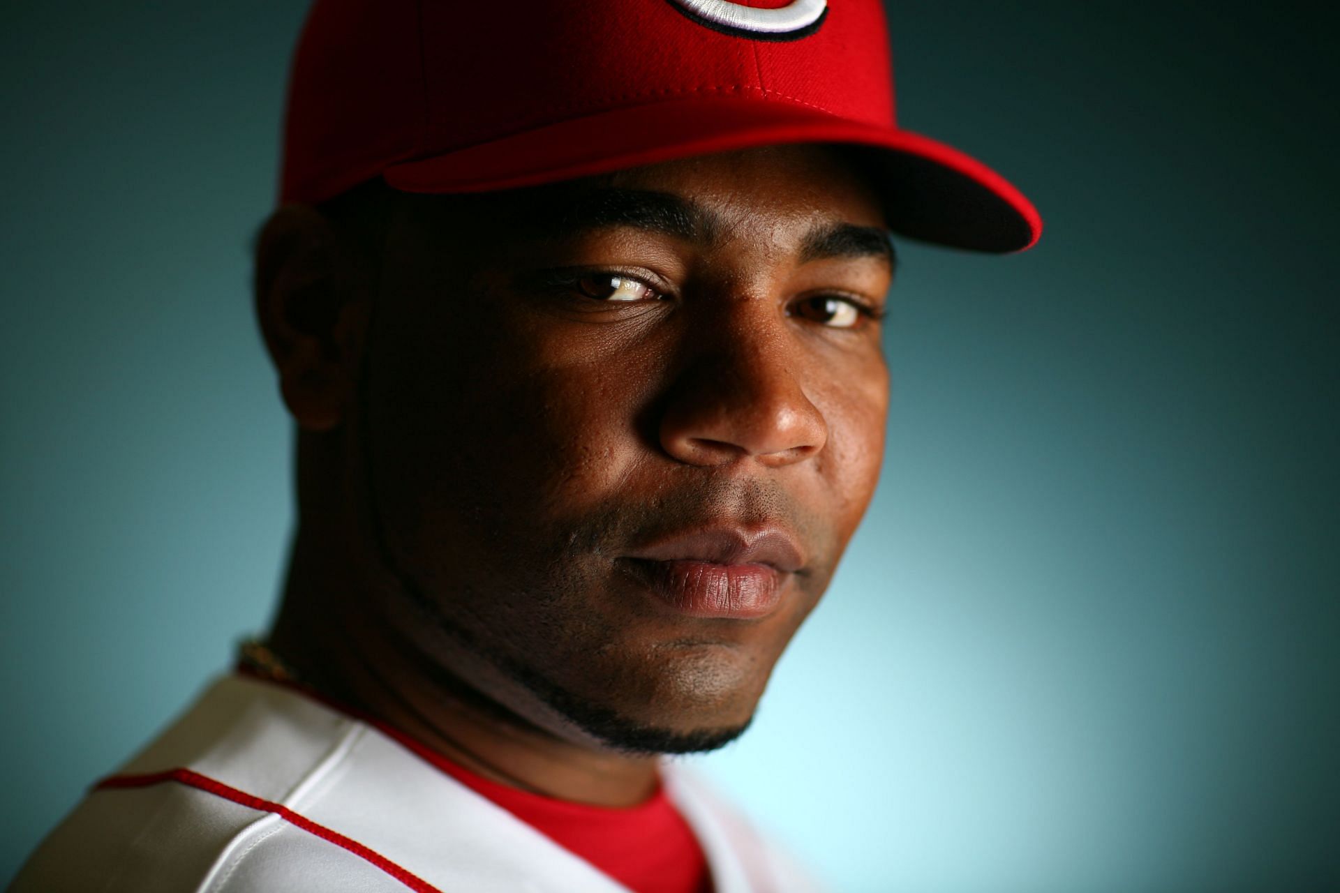 Edwin Encarnacion of the Cincinnati Reds poses for a portrait during the spring training photo day