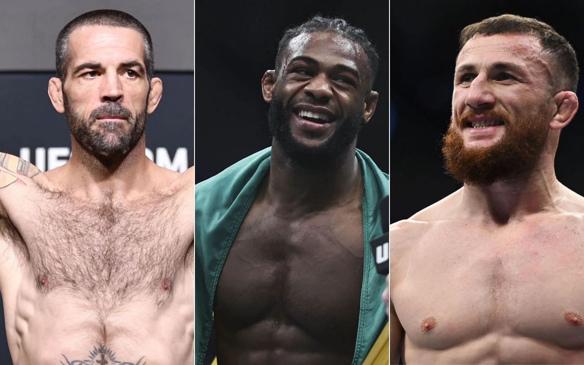 Matt Brown (Left), Aljamain Sterling (Middle), and Merab Dvalishvili (Right)